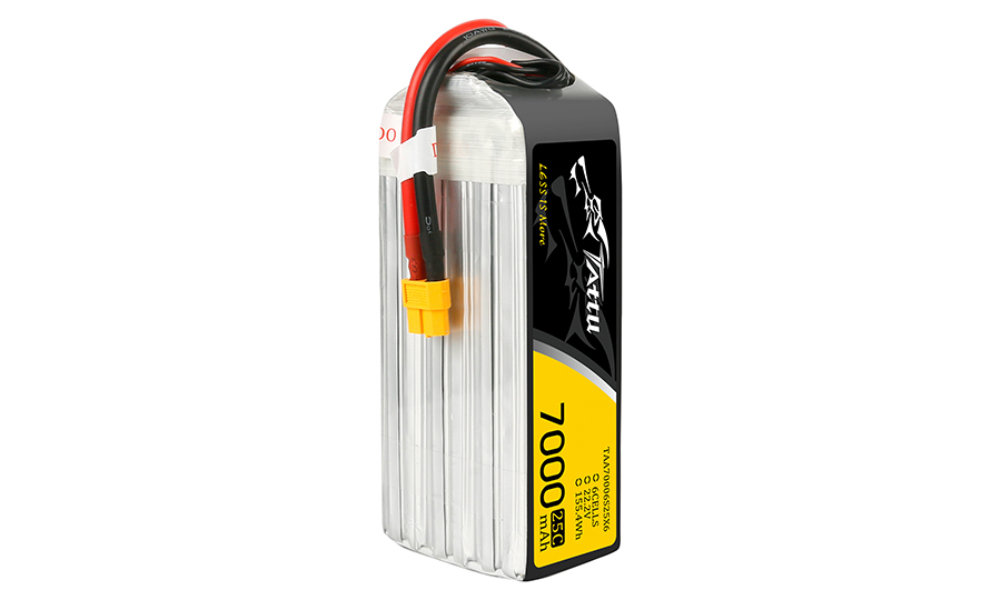 7000mAh穿越機航拍高速fpv無人機電池22.2V6S1P_25C