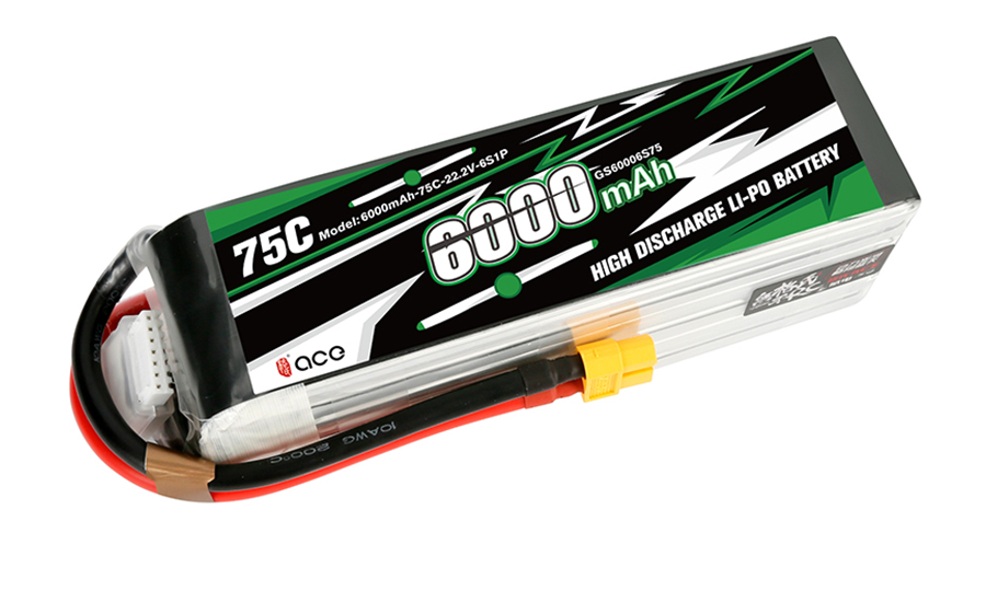 22.2V6000mAh航模飛機電池6S1P_75C